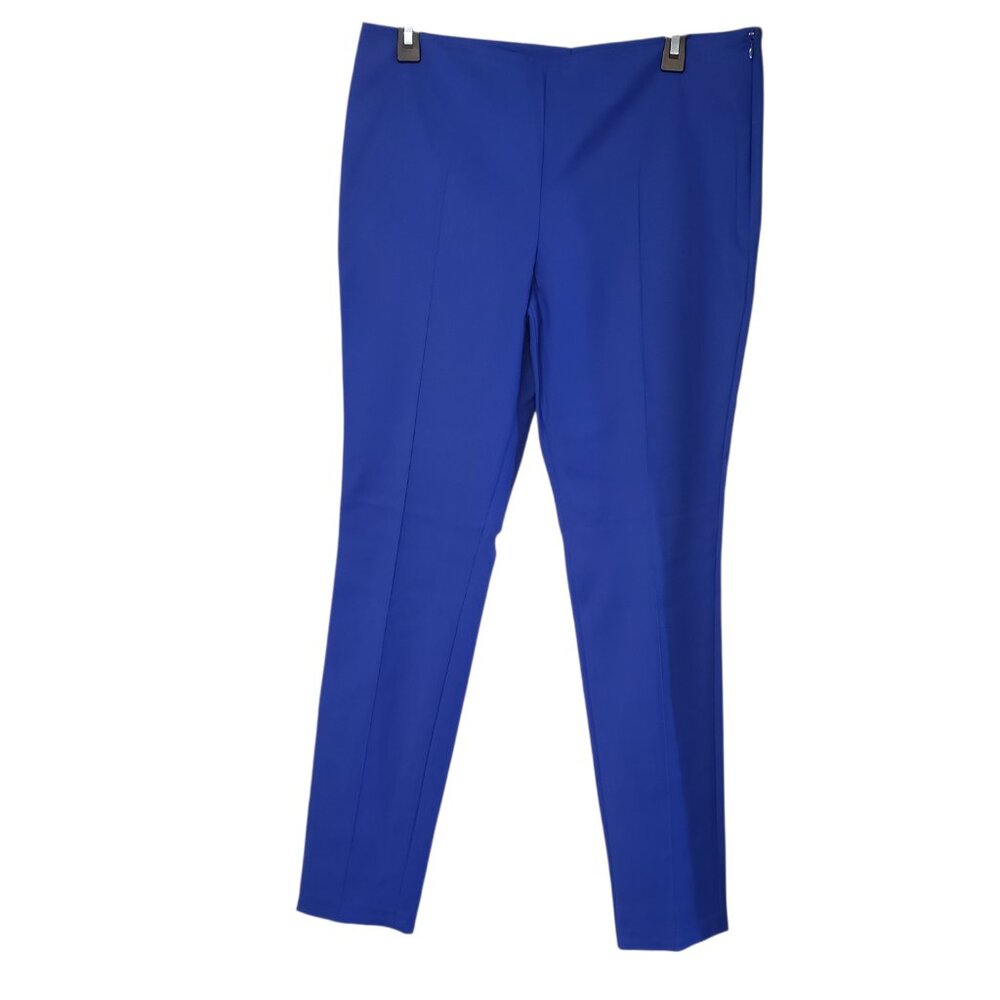Akris Women's Pants Franca Techno Cotton Blue Size 10